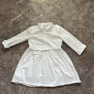 English Factory Mini Dress White Collar 3/4 Length Sleeve Button Down Medium